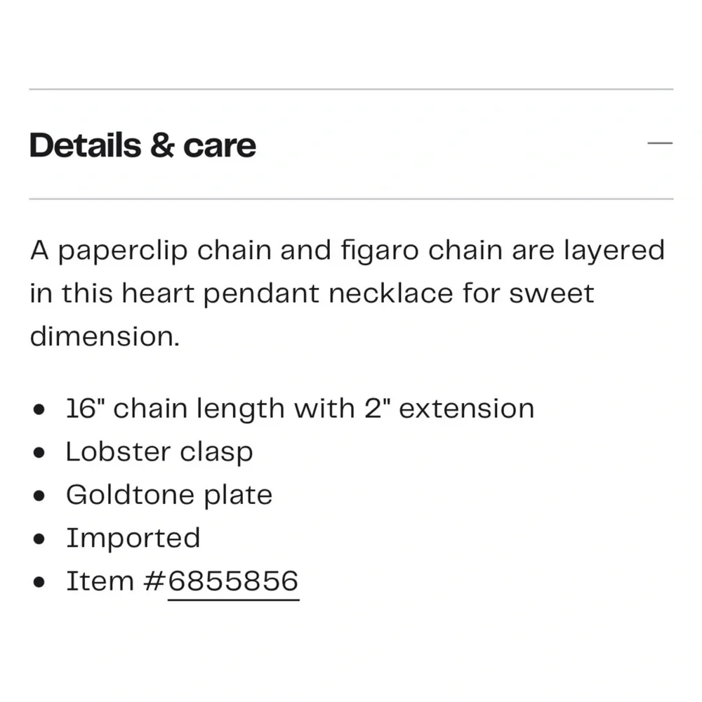 ADORNIA‎ | Layered Heart Pendant Necklace - Gold - Picture 4 of 5